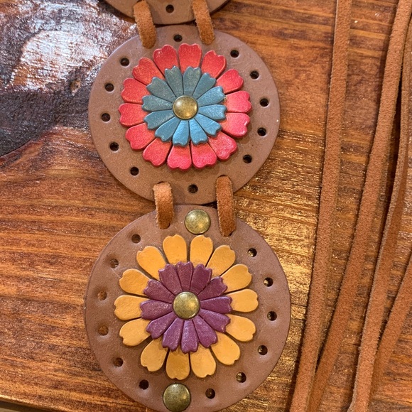 Vintage Boho Floral Leather Belt - Picture 7 of 16